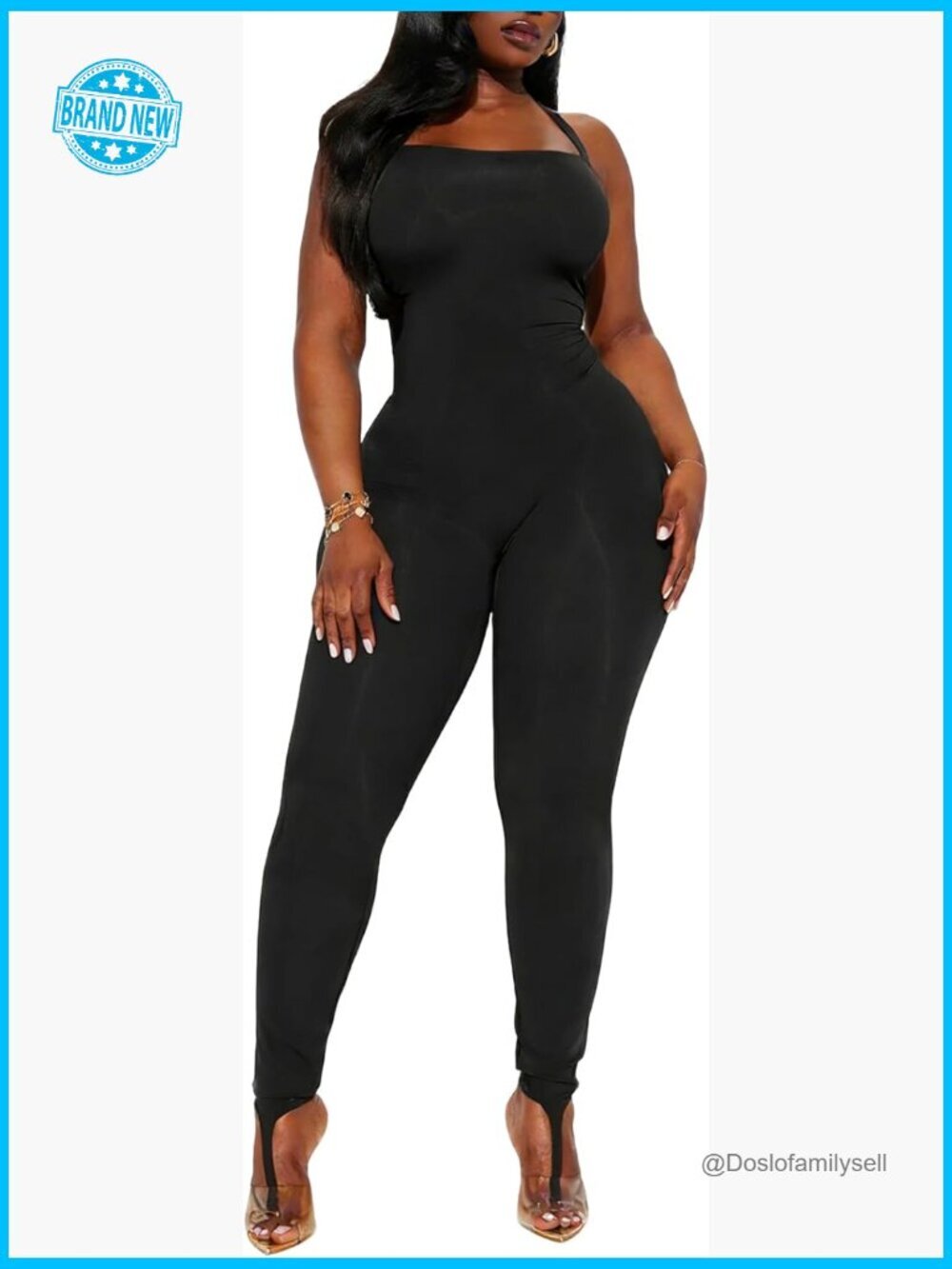 Sleeveless Halter Bodycon Jumpsuit Tie Back One Piece Romper Club Outfits
